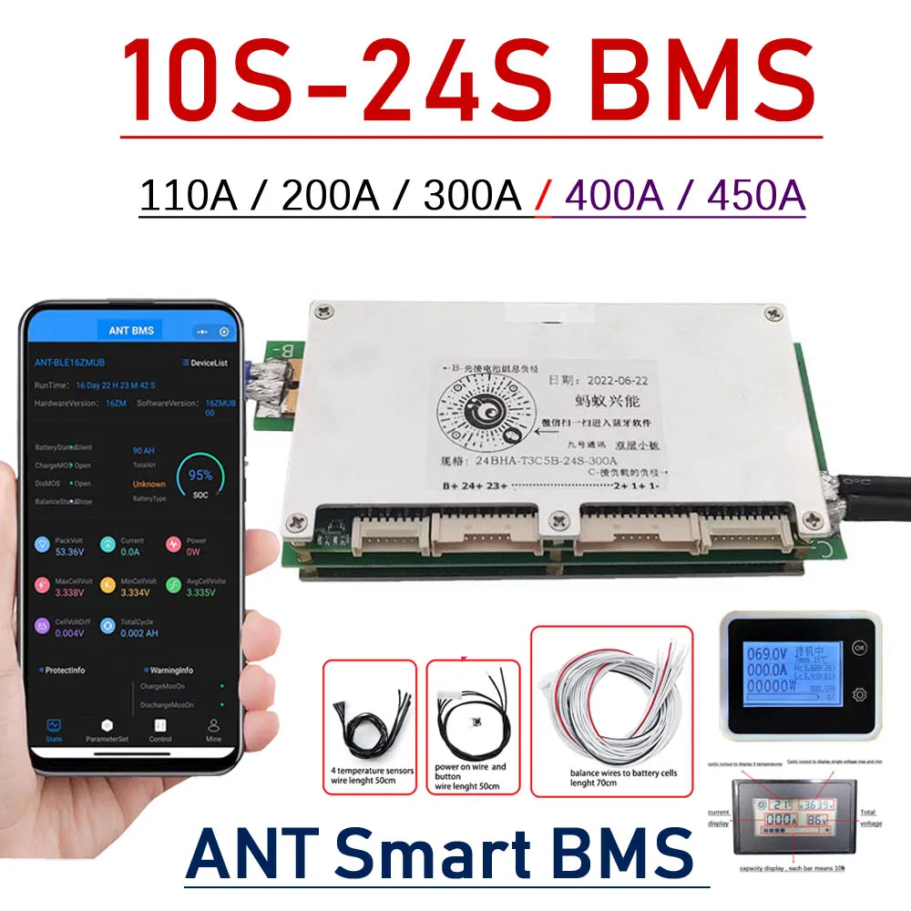 Smart Bms 24S 200A Bluetooth Lifepo4 - Умная Bluetooth BMS 10S ~ 24S