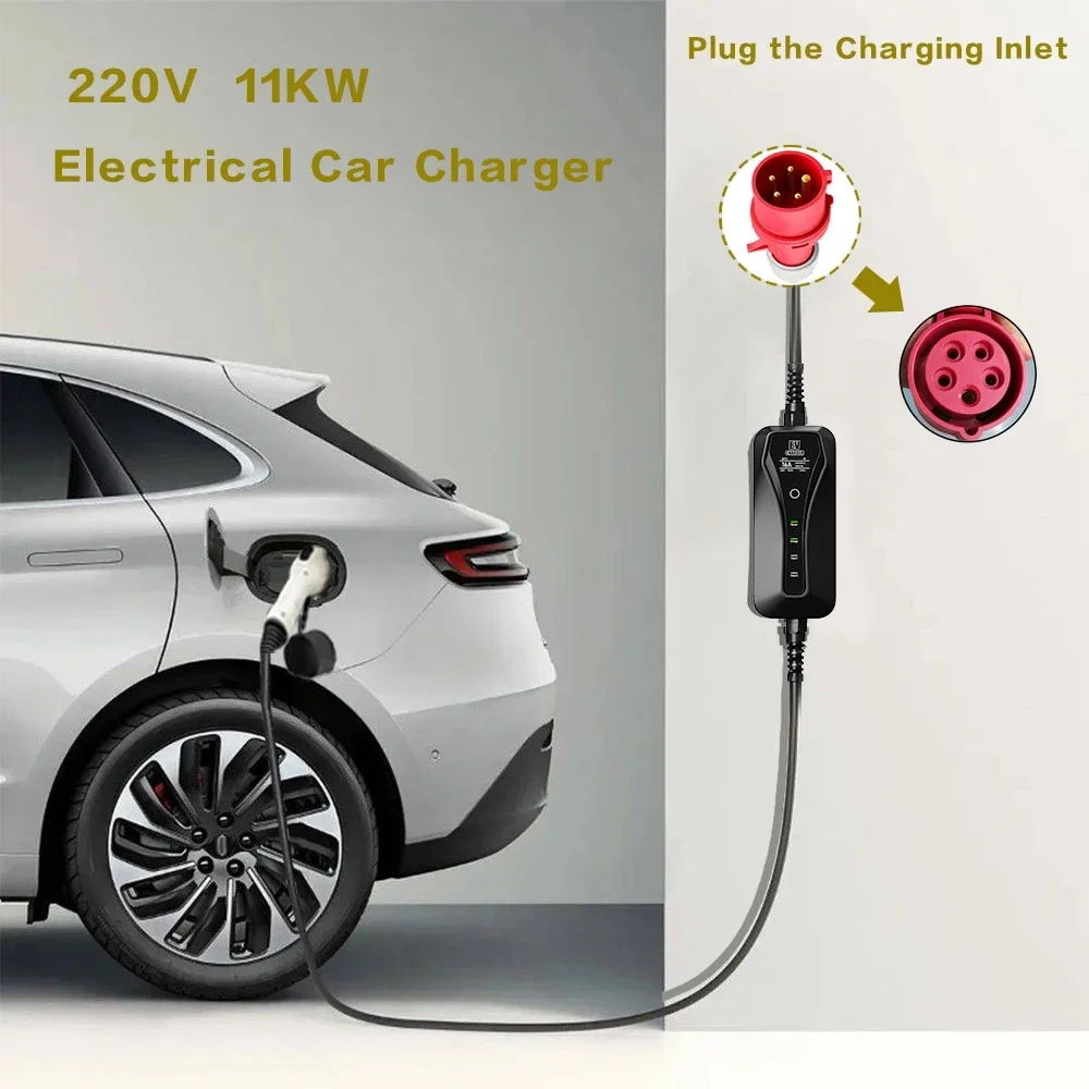 Портативное зарядное устройств – обзор и цена Type 2 Portable Ev Charger 11Kw Cee