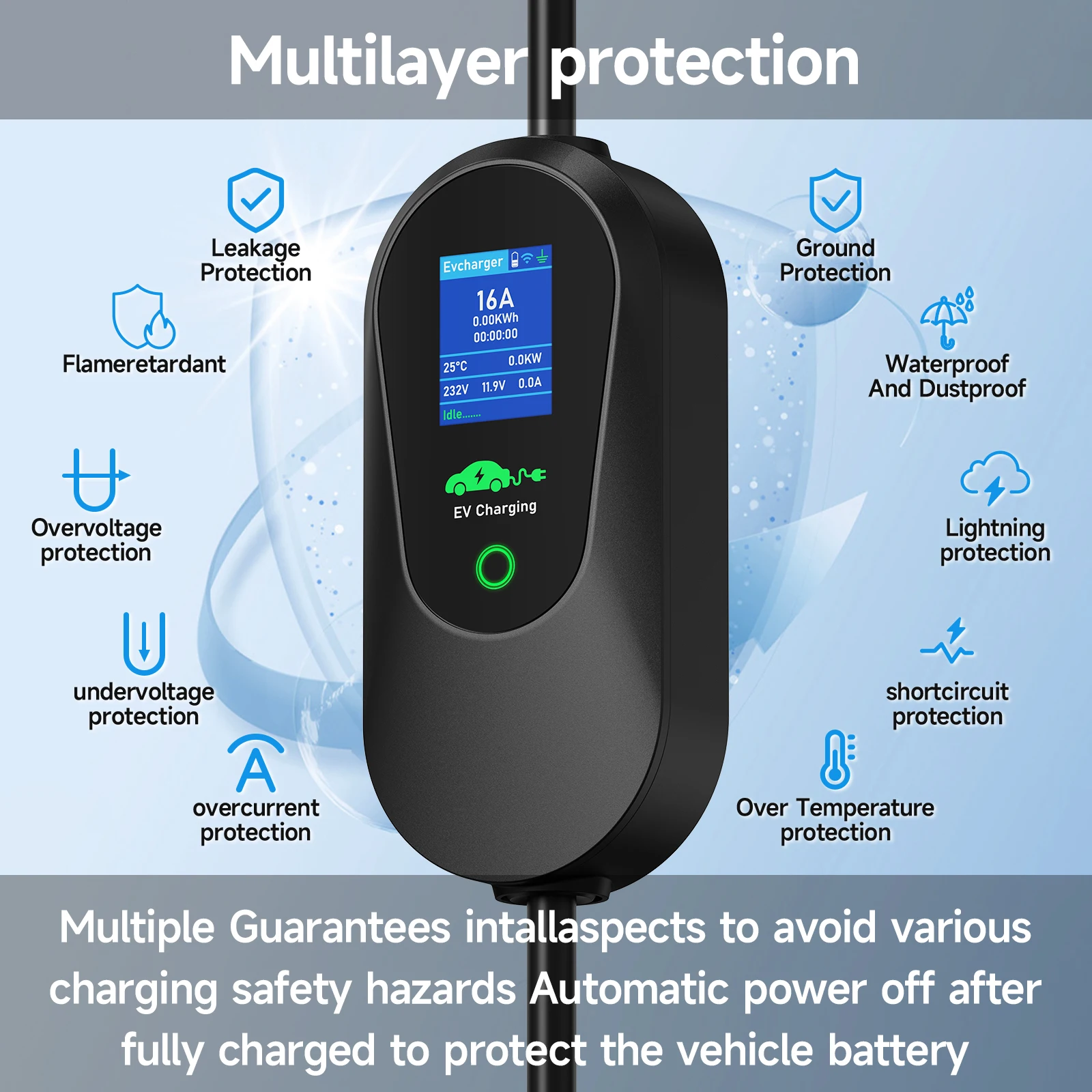 Портативное зарядное устройств – обзор и цена Type 2 Portable Ev Charger 11Kw Cee