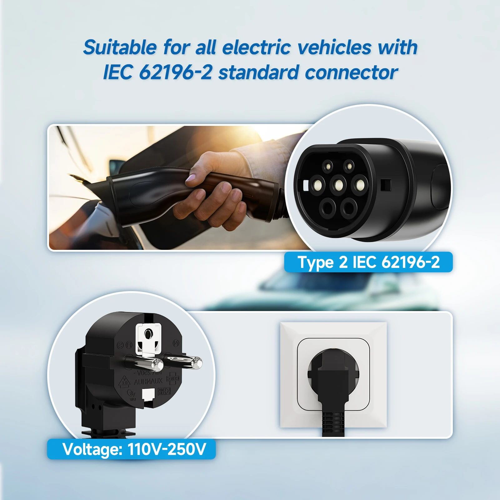 Портативное зарядное устройств – обзор и цена Type 2 Portable Ev Charger 11Kw Cee