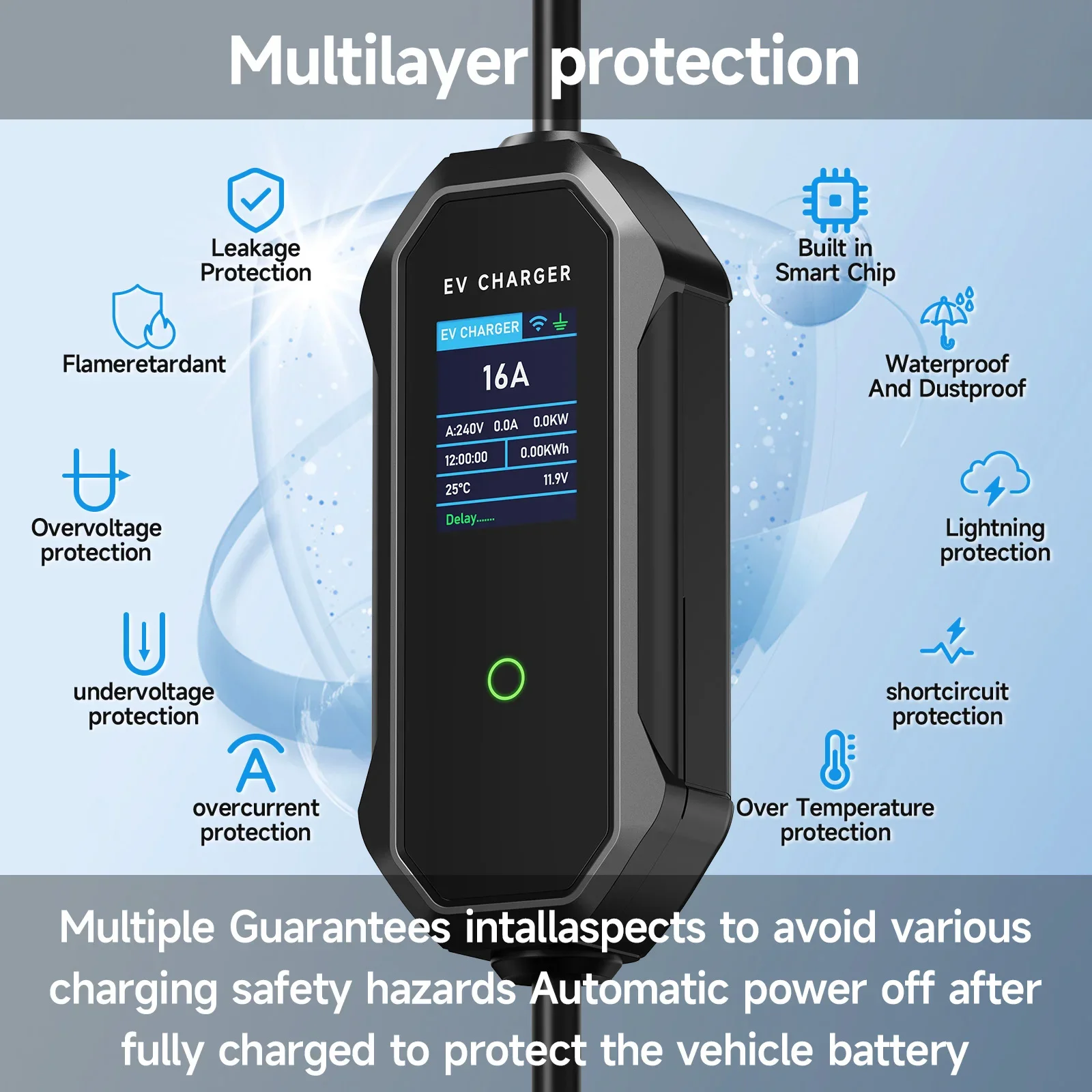 Портативное зарядное устройств – обзор и цена Type 2 Portable Ev Charger 11Kw Cee
